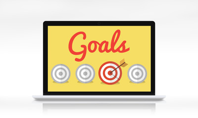 Goals Target Arrow Icon Graphic Concept