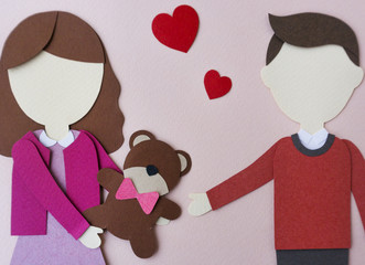 Valentine's Day Couple Lover Paper Mockup