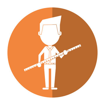 recommend clip art: architec man construction ruler large shadow vector illustration eps 10