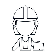 architec woman clipboard thin line vector illustration eps 10