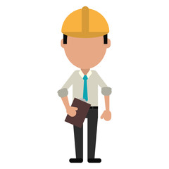 business man construction clipboard helmet vector illustration eps 10