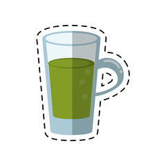 cartoon glass cup juicy refreshment vector illustration eps 10