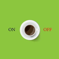 Coffee cup with on , off symbol