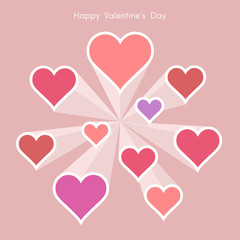 Heart paper background, love, passion and Valentine Day theme