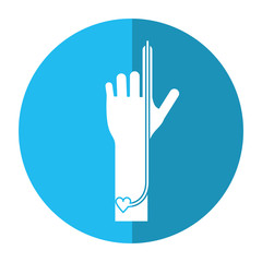 hand blood donate heart transfusion shadow vector illustration eps 10