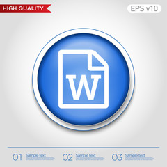 Word file icon. Button with word file icon. Modern UI vector.