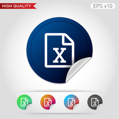 Excel file icon. Button with excel file icon. Modern UI vector.
