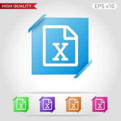 Excel file icon. Button with excel file icon. Modern UI vector.