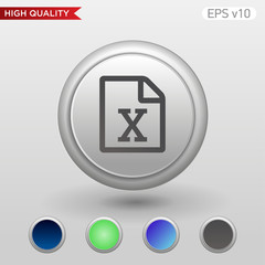 Excel file icon. Button with excel file icon. Modern UI vector.