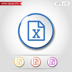 Excel file icon. Button with excel file icon. Modern UI vector.