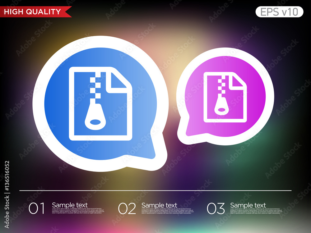 Fototapete zip file icon. button with zip file icon. modern ui vector.