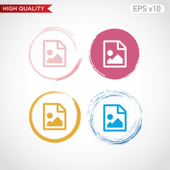 Image file icon. Button with image file icon. Modern UI vector.
