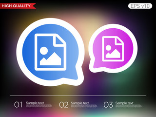 Image file icon. Button with image file icon. Modern UI vector.