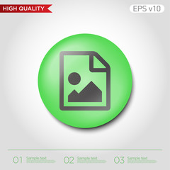 Image file icon. Button with image file icon. Modern UI vector.