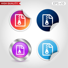Fototapeta premium Zip file icon. Button with zip file icon. Modern UI vector.