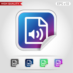 Audio file icon. Button with audio file icon. Modern UI vector.