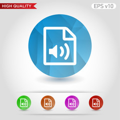 Audio file icon. Button with audio file icon. Modern UI vector.