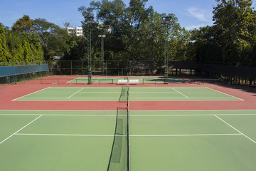 tennis court wide angle