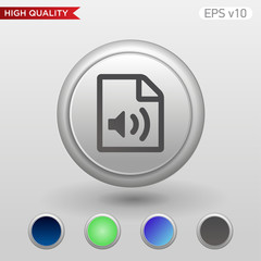 Audio file icon. Button with audio file icon. Modern UI vector.