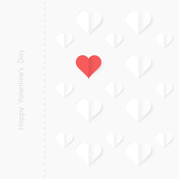 Heart paper background, love, passion and Valentine Day theme