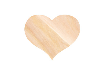 Wooden heart on white