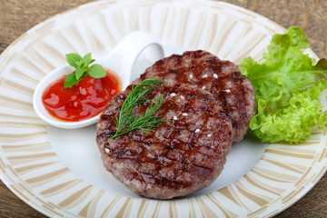 Grilled burger cutlet