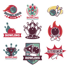 Bowling Club and Tournament Logotypes Collection
