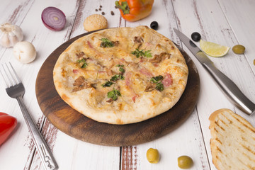  flatbread, pie, pizza