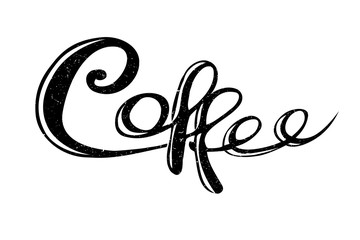 Coffee lettering. Hand drawn modern calligraphy