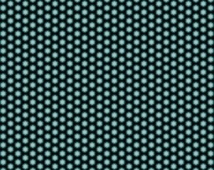 Abstract black, green and white 12 sided stars pattern