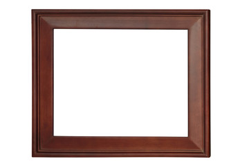 Old wood frame isolated on white background