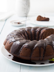 Chocolate cake on the table