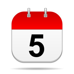 5 on blank calendar icon