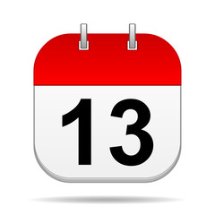 13 on blank calendar icon