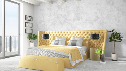 Modern bright interior . 3D rendering