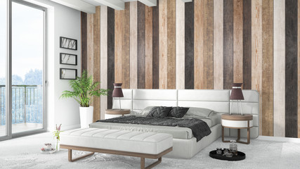 Modern bright interior . 3D rendering