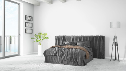 Modern bright interior . 3D rendering