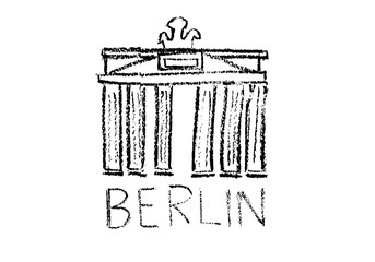 Berlin Brandenburger Tor Deutschland Hauptstadt - Vektor Zeichnung Kreidezeichnung handgemalt freigestellt Freisteller stylistisch Kohlezeichnung © Jyll