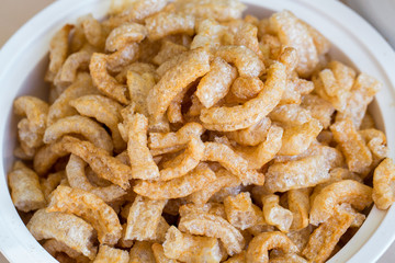 Pork rind favorite food in Thailand