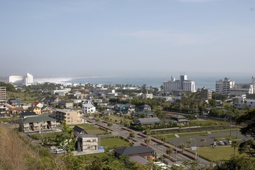 Fototapeta premium high angel view of Aoga-shima