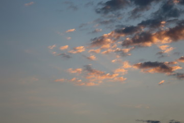 Blue sky and red clouds