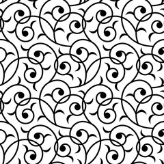 floral oriental black isolated seamless background