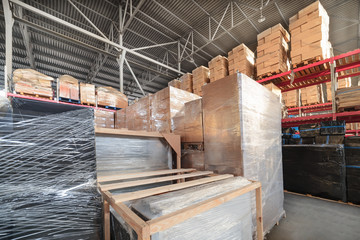Fototapeta na wymiar Warehouse transport and logistics company.