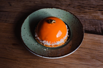 mousse cake with mango