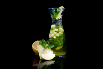 hot drink green apple on black