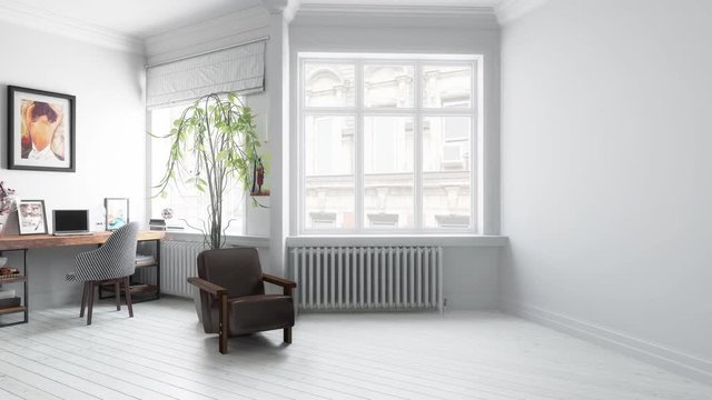 Wohnzimmer mit Einrichtung (4k UHD)