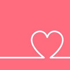 Vector invitation card for Valentine Day with copy space. Heart shape