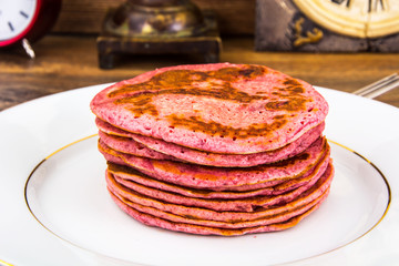 Pancake with Beets. Diet Food