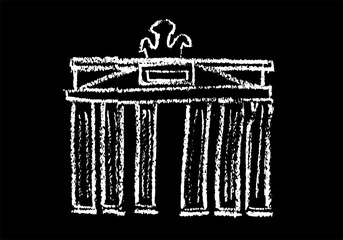 Berlin Brandenburger Tor Deutschland Hauptstadt - Vektor Zeichnung Kreidezeichnung handgemalt freigestellt Freisteller stylistisch Kohlezeichnung © Jyll