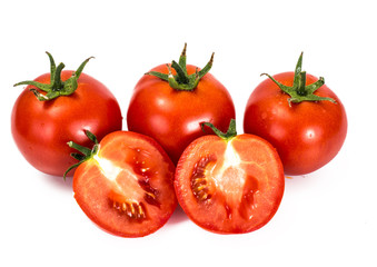 Red Tomatoes Isolated on a White Background